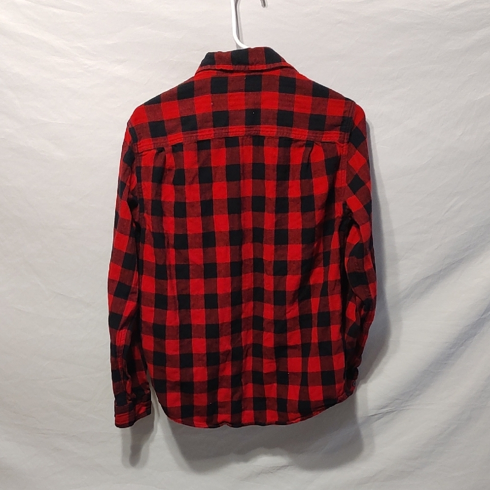 Faded Glory Red and Black Plaid Long Sleeve Shirt - Picture 3 of 3